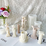HULIANFU Vintage Roman Column Candle Mold DIY Portrait Scented Silicone Mold Venus Goddess Human Body Plaster Mold Candle Mold Making