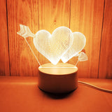 HULIANFU Romantic Love 3D Acrylic Led Lamp for Home Children Night Light Table Lamp Birthday Party Decor Valentine Day Bedside Lamp