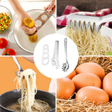 HULIANFU Pasta Scoop Food Grade Heat-Resistant Stainless Steel Noodle Tongs Pasta Spoon Spaghetti Server Colander Kitchen Supplies