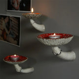 HULIANFU Mushroom Hanging Shelf Whimsical Floating Shelf Wall Mounted Resin Storage Shelves wall decoration for Bedroom Living Room
