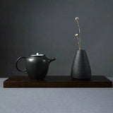 HULIANFU New Black Ceramic Small Vase Home Decoration Crafts Tabletop Ornament Simplicity Japanese-style Decoration