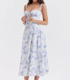 Hulianfu A Line Floral Printing Dress Midi Sexy Dress Prom Club Night Dresses Summer Bodycon Women Party Dress Dress Elegant
