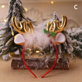 HULIANFU 2023 Christmas Headbands Santa Tree Elk Antlers Headband Kids Adult Headwear Reindeer Ornaments Christmas Decor Party Cosplay Gifts