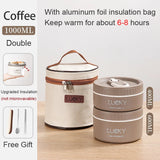 HULIANFU New Thermal Lunch Box Portable Japanese Style Bento Box Lunchbox Leakproof Food Container Microwave oven Dinnerware for Students