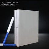 HULIANFU Portable Automatic Cigarette Case Metal Cigarette Boxes 10PCS Cigarette Holder Case Not Lighter Gadget for Men Christmas Gifts