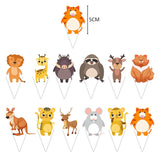 HULIANFU Wild Jungle Party Cake Topper Kids Happy Birthday  Animal Cake Flag Boy Birthday Party Decoration Children Forest Party Supplies