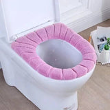 HULIANFU Winter Warm Toilet Seat Cover Closestool Mat 1Pcs Washable Bathroom Accessories Knitting Pure Color Soft O-shape Pad Bidet Cover