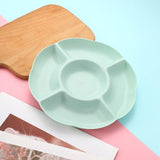 HULIANFU Multi-function Plastic Fruit Plate Dessert Tray Plate Snack Dish 6 Compartments High Quality