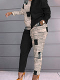 Classic Loose Pants Suits For Women Femme Star Print Trousers And Blouse Casual Outfits Slim Pencil Pants Two Piece Matching Set