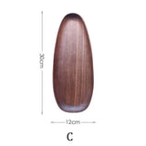 HULIANFU Whole Wood lovesickness Wood Irregular Oval Solid Wood Pan Plate Fruit Dishes Saucer Tea Tray Dessert Dinner Plate Tableware Set