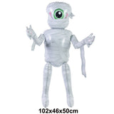 HULIANFU Large 86x165cm Skeleton Man Balloons Halloween Decorations Globos Scary Halloween Skull Ballons Halloween Party Home Decorations