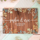 HULIANFU Wedding guest books Album,alternative unique guestbook,personalized guest book,green foliage eucalyptus,wooden guest book Gift