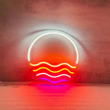 HULIANFU Sun Ocean LED Neon Sign Decor, Custom Made Neon Signs Aesthetic Wall Decor, Bedroom Decor, Home Decor, Room Decor