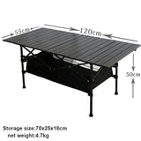 HULIANFU New Outdoor Folding Table Chair Camping Aluminium Alloy BBQ Picnic Table Waterproof Durable Folding Table Desk