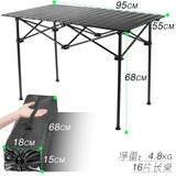 HULIANFU New Outdoor Folding Table Chair Camping Aluminium Alloy BBQ Picnic Table Waterproof Durable Folding Table Desk
