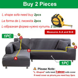 HULIANFU Thick Elastic Sofa Cover Slipcover for Living Room Stretch Polar Fleece Armchair Cover 1/2/3/4 Seater L Shape Corner Sofa Covers