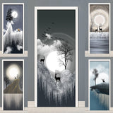 HULIANFU Light Luxury Elk Entry Door Sticker Whole Self-Adhesive Waterproof Decorative Porch Bathroom Glass Door Stickers Wall Stickers