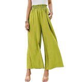 Hulianfu Autumn Summer Fashion Cotton Linen Pants Women Solid Fungus Edge High Waist Women's Trousers Wide Leg Casual Pants