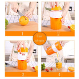 HULIANFU Portable Manual Citrus Juicer for Orange Lemon Fruit Squeezer Child Outdoor Potable Juicer Machine 300ML Orange Juice Cup