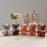 HULIANFU Sitting Position Toy Bear Silicone Candle Molds for Handmade Scented Candle Plaster Cute Bear Injection Mould Home Decor