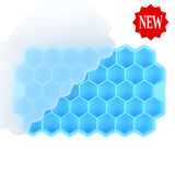 HULIANFU SILIKOLOVE Honeycomb Ice Cube Trays Reusable Silicone Ice cube Mold BPA Free Ice maker with Removable Lids