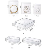 HULIANFU New Anti-oxidation Jewelry Storage Bag Desktop Drawer Organizer Transparent Necklace Bracelet Ring Holder Ziplock Bag Storage