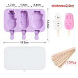 HULIANFU SILIKOLOVE Healthy Silicone Ice Cream Mold Easy Popsicle Mold Reusable Ice Cream Bar Pop Molds For DIY Making Summer Favorites