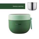 HULIANFU Mini Thermal Lunch Box Food Container with Spoon Stainless Steel Vaccum Cup Soup Cup Insulated Lunch Box taza desayuno portatil