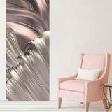 HULIANFU  PVC Self-Adhesive Waterproof Door Sticker Modern Light Luxury 3D Golden Abstract Wallpaper Living Room Bedroom 3D Door Murals