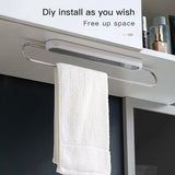 HULIANFU Toilet Towel Rack Towel Bar Bath Towel Holder Suction Wall-mounted Bathroom Shelf Free Punching Toilet Pendant Storage Rack