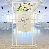 HULIANFU Wedding Arch Square Backdrop balloon Stand Background Shiny Metal Gold Plating Outdoor Artificial Flower Door Shelf Frame
