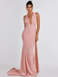 hulianfu Pullover Backless Lace Up Dress Women Off Shoulder Sleeveless Floor Length Long Robes Summer Female Sexy Prom Evening vestido