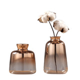 HULIANFU Modern Electroplated Gold Glass Vase Hydroponics Small Vases Dried Flower Decor Tabletop Containers Wedding Home Decoration
