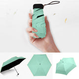 HULIANFU Umbrella Sun Rain Women Flat Lightweight Umbrella Parasol Folding Sun Umbrella Mini Umbrella Small Size Easily Store Parasol