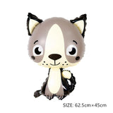 HULIANFU Jungle Cartoon Animal Balloon Rabbit Fox Penguin Hippo Tiger Crocodile Aluminum Foil Balloon Zoo Party Children  Toy