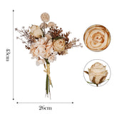 HULIANFU 2023 Autumn Artificial Flowers 43cm Silk Rose Flower Bouquet Arrangement Luxury Fake Flower Wedding Living Room Decoration