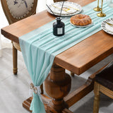 HULIANFU Sheer Chiffon Luxury Solid Color Table Runner Rustic Boho Wedding Party Bridal Shower Birthday Home Christmas Decoration
