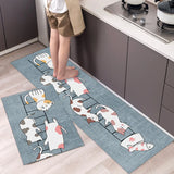 HULIANFU Modern Kitchen Mat Home Entrance Doormat Hallway Bedroom Living Room Decoration Floor Carpet Balcony Bathroom Anti-Slip Long Rug