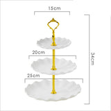 HULIANFU Table Plates Luxury Tableware Wedding Party Candy Dessert Dishes Fruit Bowl Home Cake Display Standing Kitchen Decoration Trays