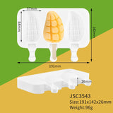 HULIANFU SILIKOLOVE Healthy Silicone Ice Cream Mold Easy Popsicle Mold Reusable Ice Cream Bar Pop Molds For DIY Making Summer Favorites