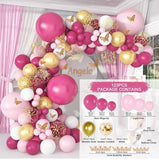 HULIANFU Macaron Pink Balloon Garland Arch Kit Wedding Birthday Party Decoration Kids Globos Gold Confetti Latex Ballon Baby Shower Girl