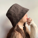 Hulianfu Bucket Hats Women Solid Simple Basic All-match Casual New Design Korean Fashion Sun Protection Streatwear Harajuku College Cozy