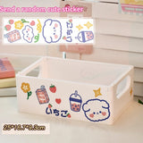 HULIANFU Ins Desktop Plastic Storage Baskets Organizer Box Folding Stackable Toy Storage Basket with Handle Bathroom Storage Box Basket