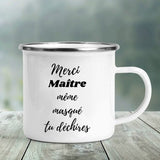 HULIANFU Merci Maître Print Mugs Creative Coffee Cups Drinks Water Milk Tea Cup Enamel Mug School Home Handle Drinkware Best Teacher Gift