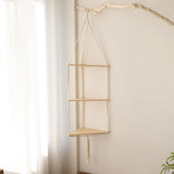HULIANFU Triangle Shelves Wall Decor Macrame Wall Shelf Boho Home Decor Plant Hanger Candle Holder For Living Room Bedroom Decoration