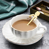 HULIANFU Stainless Steel Coffee Spoon Lovely Cute Cat Shape Teaspoon Dessert Snack Scoop Ice Cream Mini Spoons Tableware Kitchen Tools