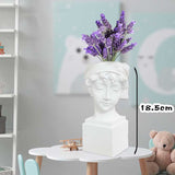 HULIANFU W&amp;G Nordic Vase Home Decor Vase Creative Human Head Portrait Flower Vases Room Decoration Resin David Flower Vase Room Decor