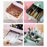 HULIANFU Large Capacity Drawer Make Up Organizer Bathroom Makeup Storage Box Women Skin Care Dressing Table Cosmetic Lipstick Beauty Case