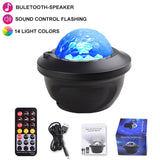 HULIANFU LED Star Galaxy Projector Starry Sky Night Light Built-in Bluetooth-Speaker For Home Bedroom Decoration Kids Valentine  Daygift