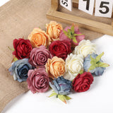 HULIANFU 2023 5PCs Rose Artificial Flowers Silk Fake Flowers For Home Room Decor Party Wedding Valentines Day Decorations DIY Crafts Accessory